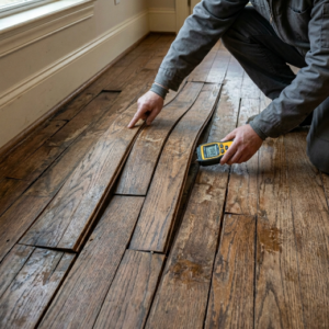 Damaged hardwood flooring