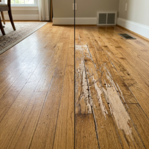 Hardwood floor damage comparison