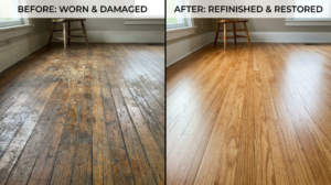 Hardwood floor refinishing