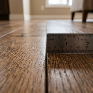 Wood floor gaps measuring ruler