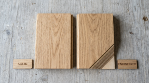 Hardwood flooring samples side