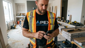 Tradesman checking
