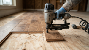 Engineered hardwood installation methods
